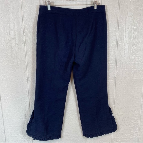 NEW Trina Turk Blue Jet Stream Ruffle Pants - Picture 7 of 12